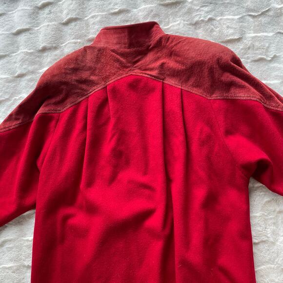 🔥Vintage 80s Fashion By Jill USA Wool Blend Leather shoulder Classic Overcoat - Picture 11 of 16